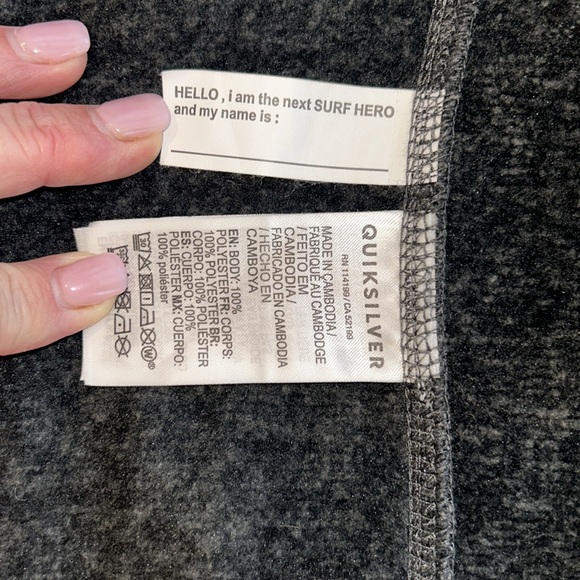 Boys Quicksilver sweatshirt with zipper. Size large 14 boys. Perfect Condition! - Picture 4 of 7